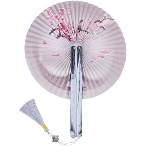 Handheld Hand Fan with Pendant Magnetic Folding Fan for Women Vintaged Shape Paper Fan for Weddings and Decorations