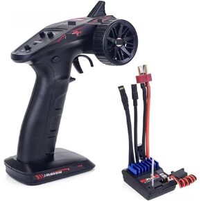 RC 2.4G CH2 Transmitter/w Receiver + Waterproof 2430 2435 2440 2838 2845 Brushless Motor +2 in 1 Esc Comb Set for RC Car Boat(TX and ESC)