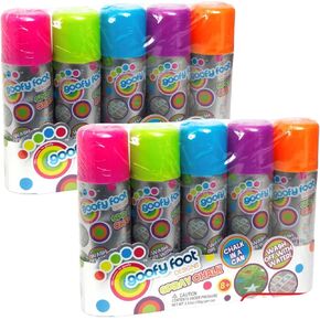 Kids Rainbow Spray Chalk 10 Pack Water Washable, Bright Colors, Fun for Kids of all Ages!