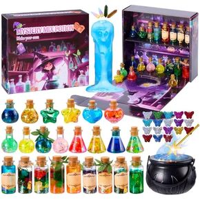 QLRR Mystery Mix Potion Craft Kits for 6 7 8 9 10 11 12+ Year Old Girls DIY Best Birthday Gift for Girls & Boys ，Mix 24 Fairy Bottles Potion Gifts Kids 6-8 Year Old Girl Birthday Gift