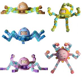 5 Pcs Transformable Fidget Spinner Toys for Kids, Finger Sensory Fidget Toys Adults Glow in The Dark, Birthday Classroom Party Favors for Kids