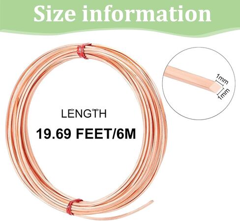 BENECREAT 49.2 Feet 20 Gauge(0.8mm) Solid Bare Copper Wire Round Copper Wire Jewelry Beading Wire for Ring Earrings Jewelry Making DIY Craft Supplier in Saudi Arabia