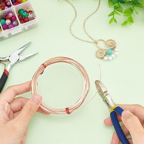 BENECREAT 49.2 Feet 20 Gauge(0.8mm) Solid Bare Copper Wire Round Copper Wire Jewelry Beading Wire for Ring Earrings Jewelry Making DIY Craft Supplier in Saudi Arabia