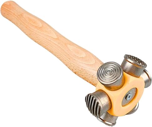 BENCH WIZARD 6-In-1 Multi-Head Hammer | 10" (25.4 cm) Wooden Handle | Distinctive Designs | Ideal for Metal, Wax & Clay | Unlock Limitless Creativity in Saudi Arabia