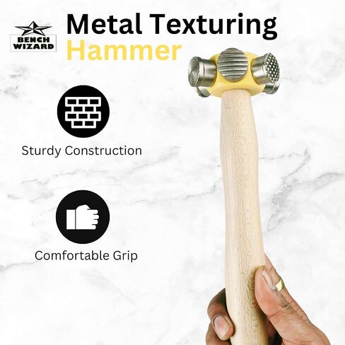 BENCH WIZARD 6-In-1 Multi-Head Hammer | 10" (25.4 cm) Wooden Handle | Distinctive Designs | Ideal for Metal, Wax & Clay | Unlock Limitless Creativity in Saudi Arabia