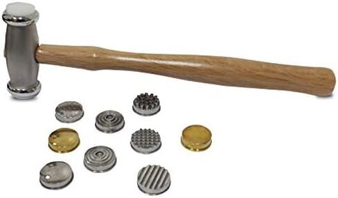 BENCH WIZARD 6-In-1 Multi-Head Hammer | 10" (25.4 cm) Wooden Handle | Distinctive Designs | Ideal for Metal, Wax & Clay | Unlock Limitless Creativity in Kuwait