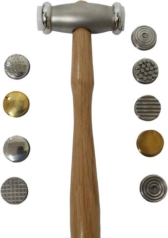 BENCH WIZARD 6-In-1 Multi-Head Hammer | 10" (25.4 cm) Wooden Handle | Distinctive Designs | Ideal for Metal, Wax & Clay | Unlock Limitless Creativity in Kuwait