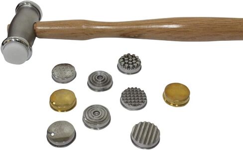 BENCH WIZARD 6-In-1 Multi-Head Hammer | 10" (25.4 cm) Wooden Handle | Distinctive Designs | Ideal for Metal, Wax & Clay | Unlock Limitless Creativity in Kuwait