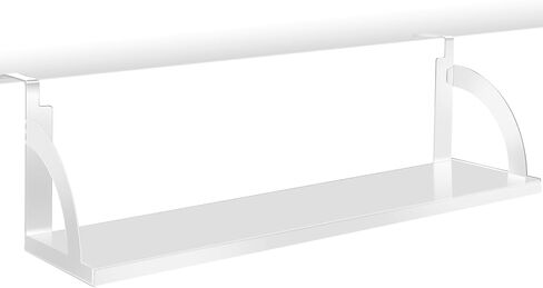Tandefio Office Cubicle Shelf 24'' Hanging Cubicle Storage Organizer File Hanging Shelf Accessories Storage Organizer Bookshelf with Hooks for Home Desk (White) in Kuwait