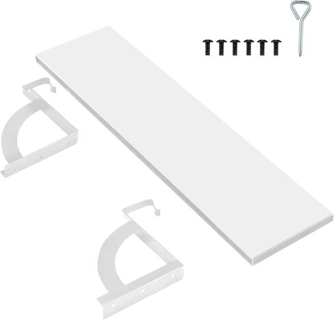Tandefio Office Cubicle Shelf 24'' Hanging Cubicle Storage Organizer File Hanging Shelf Accessories Storage Organizer Bookshelf with Hooks for Home Desk (White) in Kuwait