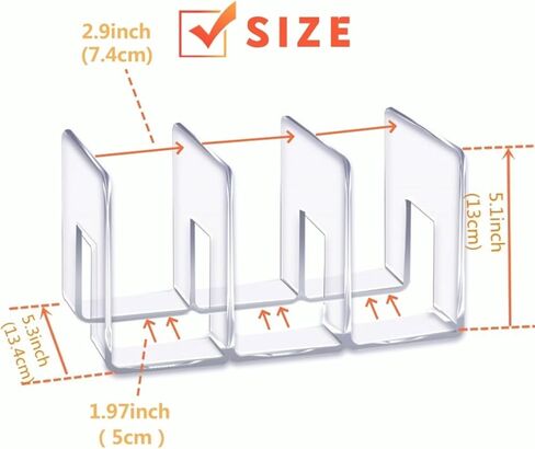 YAGELI Clear Acrylic Desk File Sorter Purse/Handbag Organizer Clutch Divider Mesh Folder Office Supplies Stand Bookshelf (3 Sections) (2Pack-4Sections) in Saudi Arabia
