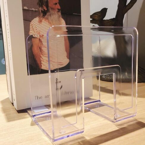 YAGELI Clear Acrylic Desk File Sorter Purse/Handbag Organizer Clutch Divider Mesh Folder Office Supplies Stand Bookshelf (3 Sections) (2Pack-4Sections) in Saudi Arabia