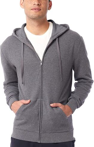 Alternative Men's Hoodie, Eco-Cozy Fleece Full-Zip Hooded Sweatshirt in Kuwait