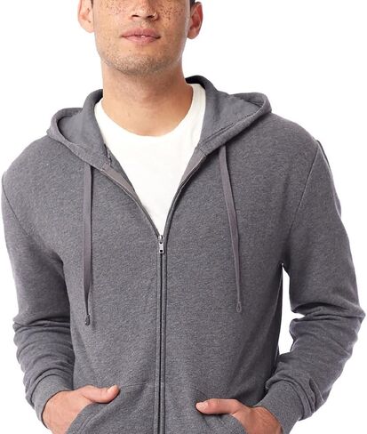Alternative Men's Hoodie, Eco-Cozy Fleece Full-Zip Hooded Sweatshirt in Kuwait