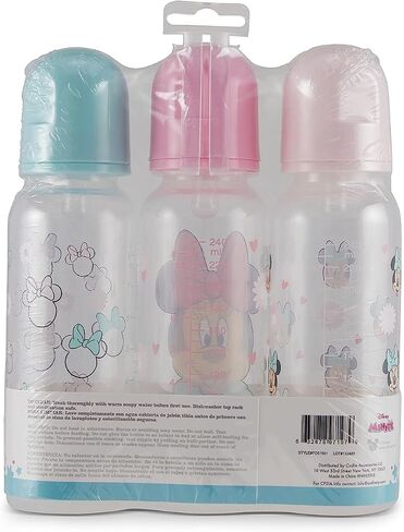 Baby Bottles 9 oz for Boys and Girls| 3 Pack of Disney "Princess Sparkles" Infant Bottles for Newborns and All Babies | BPA-Free Plastic Baby Bottle for Baby Shower in Saudi Arabia
