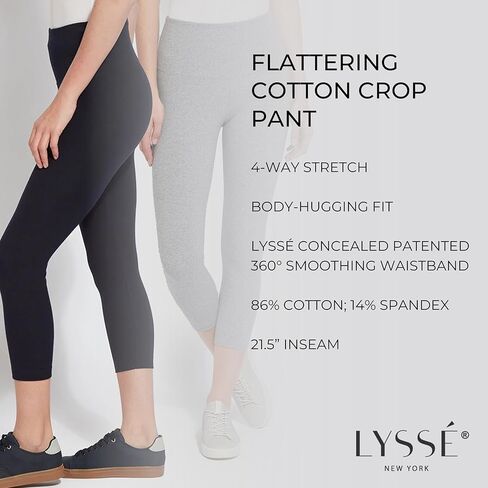 Lyssé Women's Flattering Cotton Crop Legging in Kuwait