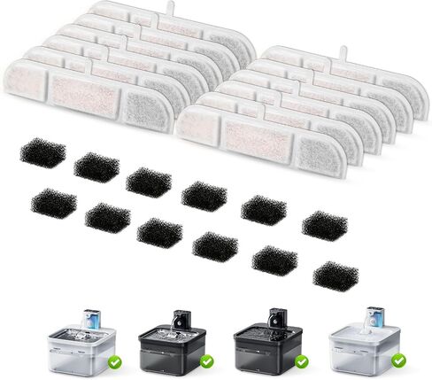 Automatic Cat Water Fountain Replacement Filters For DPWFP6 (12 Pcs) in Saudi Arabia