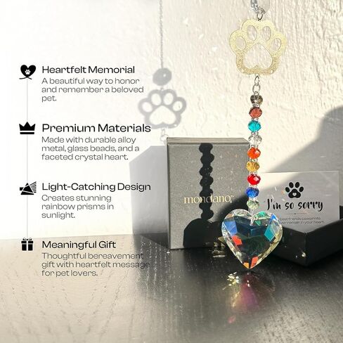 Mondano Pet Memorial Suncatcher, Dog Memorial Gifts for Loss of Dog Sympathy Gift, Pet Loss Sympathy - Pet Memorial Gifts for Dogs, Cat Memorial for Loss of Cat, Dog Remembrance in Saudi Arabia