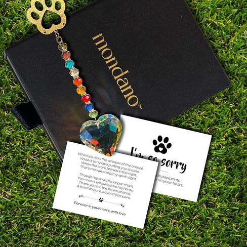 Mondano Pet Memorial Suncatcher, Dog Memorial Gifts for Loss of Dog Sympathy Gift, Pet Loss Sympathy - Pet Memorial Gifts for Dogs, Cat Memorial for Loss of Cat, Dog Remembrance in Saudi Arabia