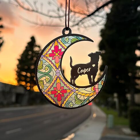 GiftBygifty Dog Memorial Suncatcher ، تخصيص مع الاسم والكلاب ، وفقدان الحيوانات الأليفة Suncatcher ، وهدايا لعشاق الكلاب ، وفقدان الزخرفة التذكارية للكلاب من هدية تعاطف الحيوانات الأليفة ، في الذاكرة المحبة لخسارة الكلب in Kuwait