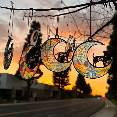 GiftBygifty Dog Memorial Suncatcher ، تخصيص مع الاسم والكلاب ، وفقدان الحيوانات الأليفة Suncatcher ، وهدايا لعشاق الكلاب ، وفقدان الزخرفة التذكارية للكلاب من هدية تعاطف الحيوانات الأليفة ، في الذاكرة المحبة لخسارة الكلب in Kuwait
