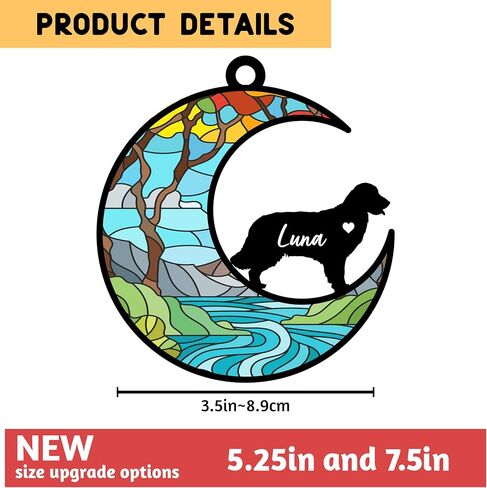 GiftBygifty Dog Memorial Suncatcher ، تخصيص مع الاسم والكلاب ، وفقدان الحيوانات الأليفة Suncatcher ، وهدايا لعشاق الكلاب ، وفقدان الزخرفة التذكارية للكلاب من هدية تعاطف الحيوانات الأليفة ، في الذاكرة المحبة لخسارة الكلب in Kuwait