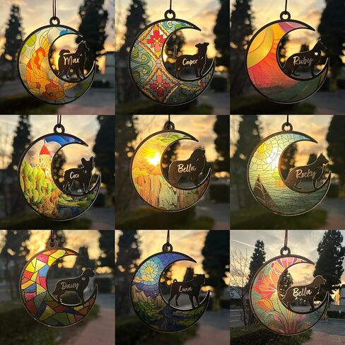 GiftBygifty Dog Memorial Suncatcher ، تخصيص مع الاسم والكلاب ، وفقدان الحيوانات الأليفة Suncatcher ، وهدايا لعشاق الكلاب ، وفقدان الزخرفة التذكارية للكلاب من هدية تعاطف الحيوانات الأليفة ، في الذاكرة المحبة لخسارة الكلب in Kuwait