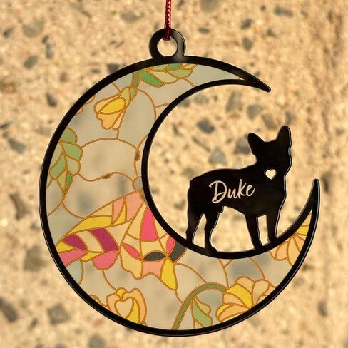 GiftBygifty Dog Memorial Suncatcher ، تخصيص مع الاسم والكلاب ، وفقدان الحيوانات الأليفة Suncatcher ، وهدايا لعشاق الكلاب ، وفقدان الزخرفة التذكارية للكلاب من هدية تعاطف الحيوانات الأليفة ، في الذاكرة المحبة لخسارة الكلب in Kuwait