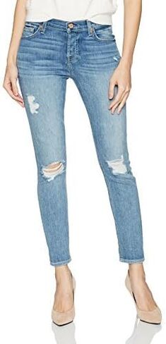 7 For All Mankind Women's Destroyed Josefina Boyfriend Mid Rise Jeans in Saudi Arabia
