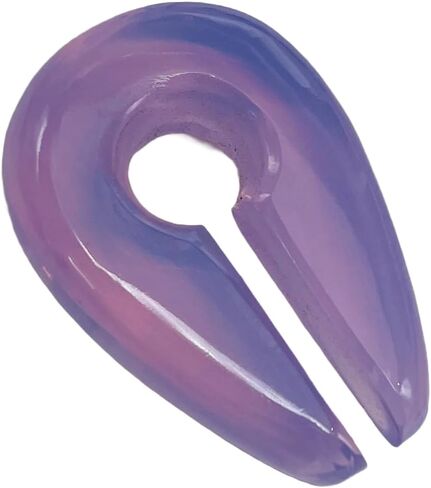 Lavender Chalcedony Stone Ear Weights, Pair of Keyhole Hangers Gauges (6 mm (2 g)) in Saudi Arabia