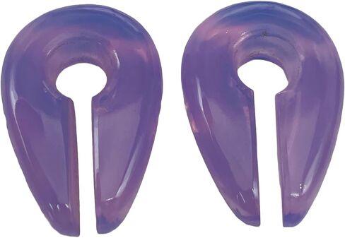 Lavender Chalcedony Stone Ear Weights, Pair of Keyhole Hangers Gauges (6 mm (2 g)) in Saudi Arabia