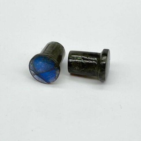 Body Piercing Jewelry Blue Labradorite Round Shaped Single Flare Ear Piercing Gauges & Plugs Size 8g (3mm) to 1" (25mm) Customized Size & Wholesale Also Available (00g (10mm)) in Saudi Arabia