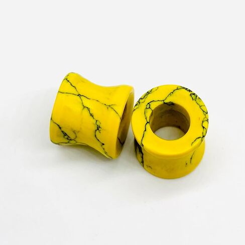 Body Jewelry Pair of Yellow Turquoise Crystal Naga Body Piercing Jewelry Gauges Plugs Tunnels (4mm to 40mm) Customized Size & Wholesale Also Available (13/16" (20mm)) in Saudi Arabia