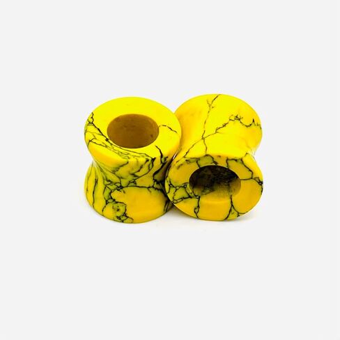 Body Jewelry Pair of Yellow Turquoise Crystal Naga Body Piercing Jewelry Gauges Plugs Tunnels (4mm to 40mm) Customized Size & Wholesale Also Available (13/16" (20mm)) in Saudi Arabia