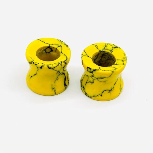 Body Jewelry Pair of Yellow Turquoise Crystal Naga Body Piercing Jewelry Gauges Plugs Tunnels (4mm to 40mm) Customized Size & Wholesale Also Available (13/16" (20mm)) in Saudi Arabia