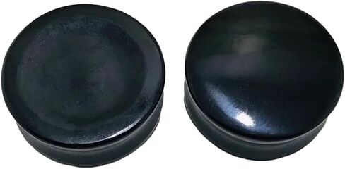 Uni Craft's Pair of Natural Black Obsidian Crystal Handmade Naga Body Piercing Jewelry Double Flared Round Shaped Ear Gauges Plugs Size 8g (3mm) to 2-1/8" (54mm) (46mm) in Saudi Arabia