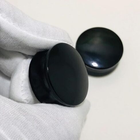 Uni Craft's Pair of Natural Black Obsidian Crystal Handmade Naga Body Piercing Jewelry Double Flared Round Shaped Ear Gauges Plugs Size 8g (3mm) to 2-1/8" (54mm) (46mm) in Saudi Arabia
