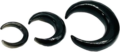 Natural Black Onyx Gemstone Handmade Naga Body Piercing Tribal Septum Horseshoe Pincher Gauges, 2mm (12g) to 12mm (1/2") (4.5 mm (5 g)) in Saudi Arabia
