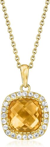 Ross-Simons 6.25 Carat Citrine and .90 ct. t.w. White Topaz Pendant Necklace in 18kt Gold Over Sterling. 18 inches in Saudi Arabia