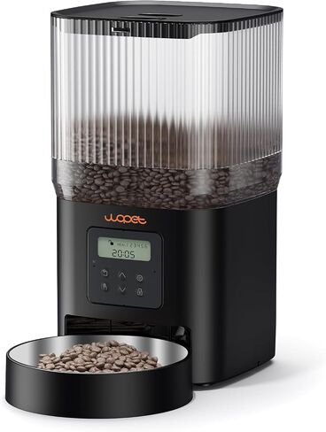 WOPET Automatic Cat Feeder, 4L Timed Dog Feeder with 180-Day Battery Life, Programmable Cat Food Dispenser Control 1-6 Meals Per Day, Automatic Pet Feeder for Dry Food with Stainless Steel Bowl in Saudi Arabia