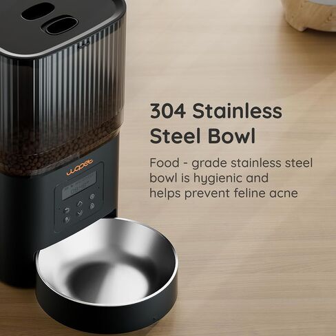 WOPET Automatic Cat Feeder, 4L Timed Dog Feeder with 180-Day Battery Life, Programmable Cat Food Dispenser Control 1-6 Meals Per Day, Automatic Pet Feeder for Dry Food with Stainless Steel Bowl in Saudi Arabia