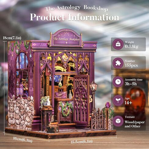 Fsolis Book Nook Kit - DIY Miniature House Kit for Adults Mini House Tiny 3D Puzzles for Bookshelf Diorama Decor Gifts for Women Teenagers Puzzle Lovers (John's Hair Salon) in Kuwait