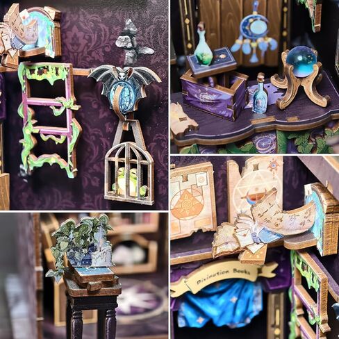 Fsolis Book Nook Kit - DIY Miniature House Kit for Adults Mini House Tiny 3D Puzzles for Bookshelf Diorama Decor Gifts for Women Teenagers Puzzle Lovers (John's Hair Salon) in Kuwait