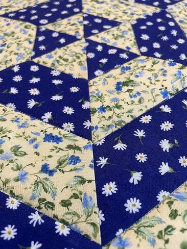 Floral Quilted Centerpiece Table Topper Blue Yellow and White Florals (Yellow Blue 8) in Saudi Arabia