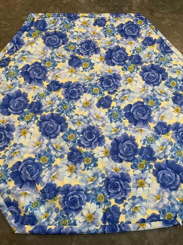 Floral Quilted Centerpiece Table Topper Blue Yellow and White Florals (Yellow Blue 8) in Saudi Arabia