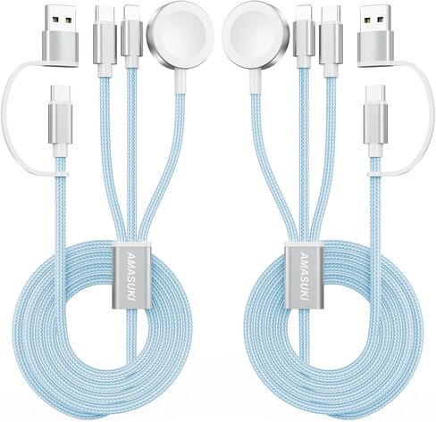 Upgraded 3 in 2 USB C Cable for Apple Watch Charger iPhone Charger USB C Multi Fast Charging Cable Compatible with iWatch Ultra/SE/9/8/7/6/5/4/3/2/1 & iPhone 15/14/13/12/11/Galaxy S23-4FT in Saudi Arabia
