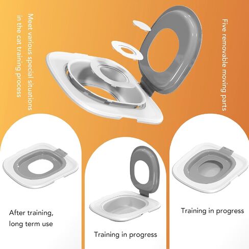 Upgraded Cat Toilet Trainer Kit, Universal Reusable Cat Potty Toilet Training Kit, Removable Cat Toilet Training Kit, Toilet Litter Box Trainer for Home Pet Care in Saudi Arabia