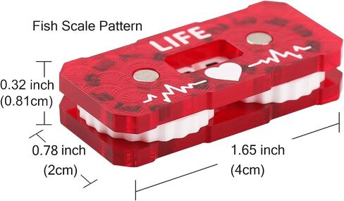 Life Counter 2 PCS PCAK Twin Digits نمط Dragon Scale مصمم 2 × 4 سم (0.787 × 1.57 بوصة) للعبة CEDH ولعبة MTG مزدوجة مصنوعة من الأكريليك (Black & Red Scale) in Kuwait