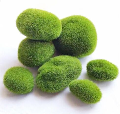 Crongeful 50pcs صخور الطحلب الاصطناعية الزخرفية الطحالب الخضراء للنباتات ديكور المنزل ترتيبات الأزهار الطحلب الحجارة المغطاة للحدائق الخيالية وصياغة (5 أحجام) in Kuwait