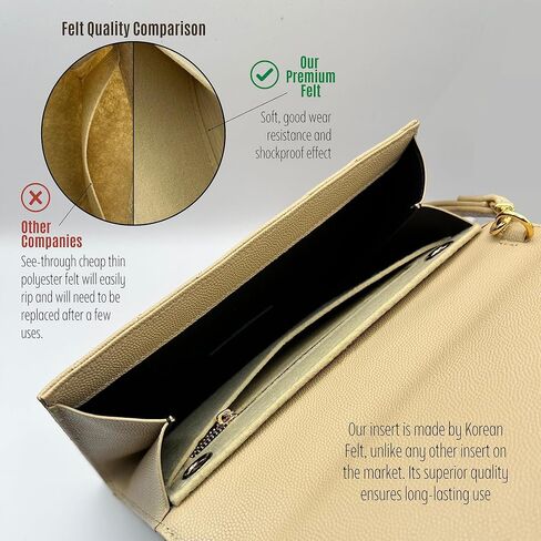 Conversion Kit compatible with Monogram Clutch, Insert with 120cm - 47" inches Premium Gold Chain, Wristlet Insert Wallet on Chain (Black) in Saudi Arabia